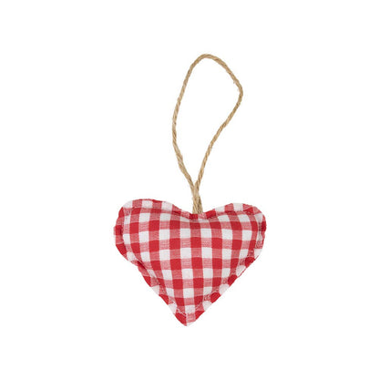 Pendentif cœur en coton rouge 10 cm