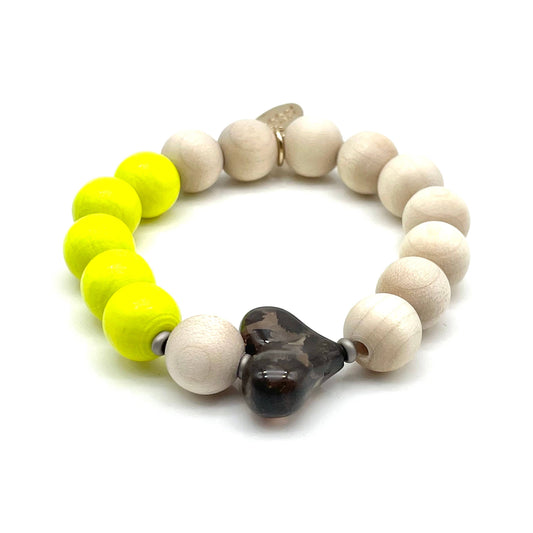 Bracelet NEON X WOOD — bracelet élastique à perles