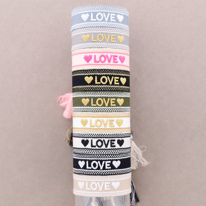 Bracelet Macramé Love: Taupe