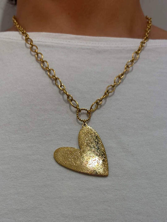 Collier cœur acier inoxydable: Doré / TU