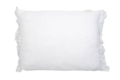 Coussin vintage en lin Quirine Pure White 50x40