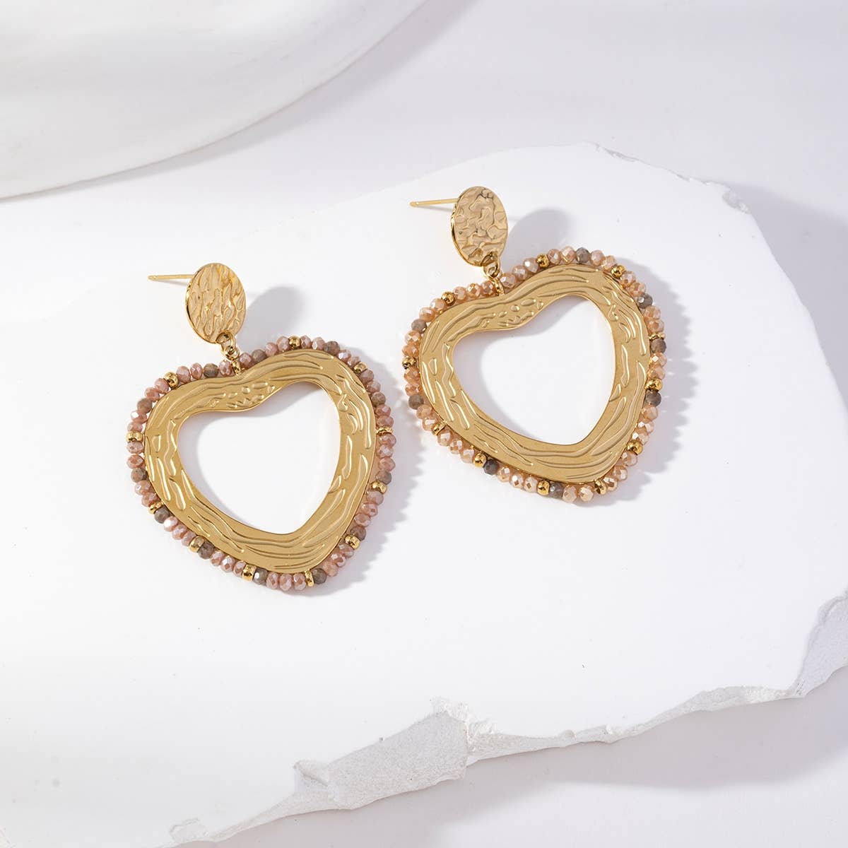 Boucles d'oreilles pendantes coeur - Nola: Multicouleur / Tu [1]