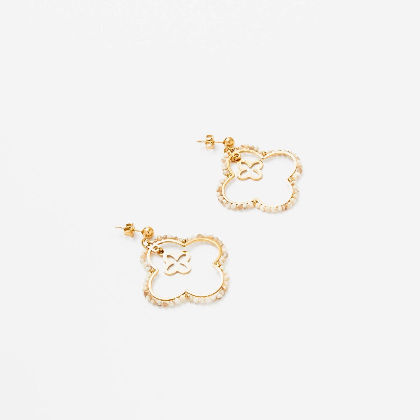 Boucles d'oreilles pendantes - Elara: Taupe / Tu [1]