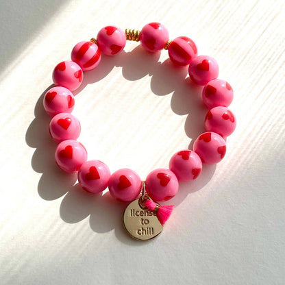 Bracelet SWEET CANDY HEART BEAD — bracelet élastique en perles