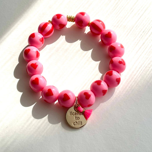 Bracelet SWEET CANDY HEART BEAD — bracelet élastique en perles