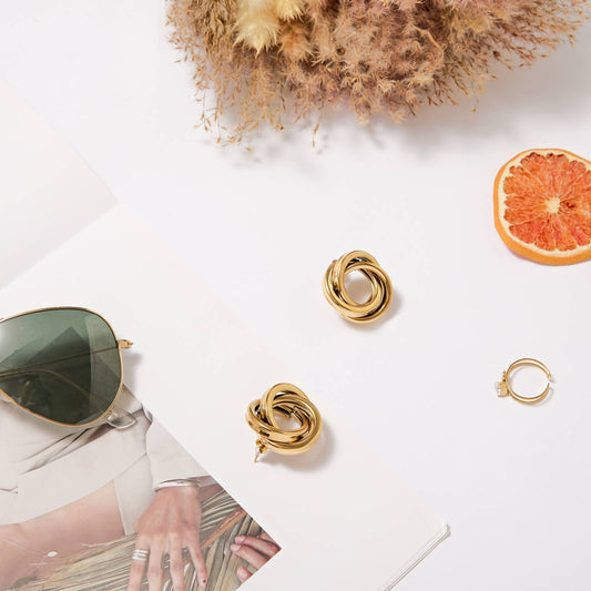 Boucles d'oreilles puces - Kyana: Gold / Tu [1]