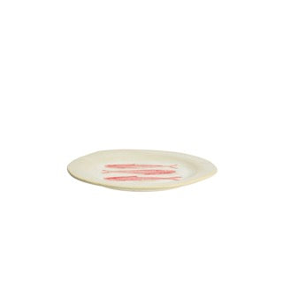 ASSIETTE À DÉJEUNER EN GRÈS - ÉCRU, RED - D:21X2 CM