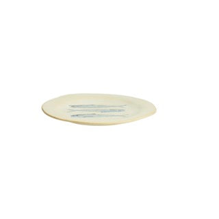 ASSIETTE À DÉJEUNER EN GRÈS - ÉCRU, BLEU - D:21X2 CM