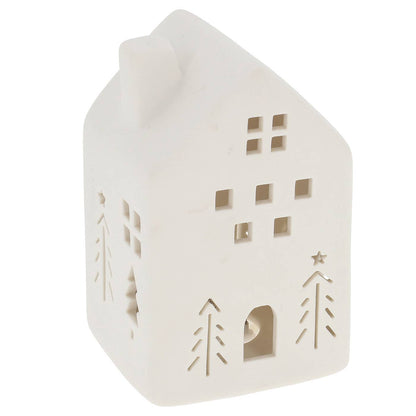 Petite maison LED de Noël blanche