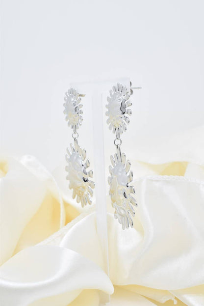 Boucles d'oreilles soleil en acier inoxydable - BO100326: Doré