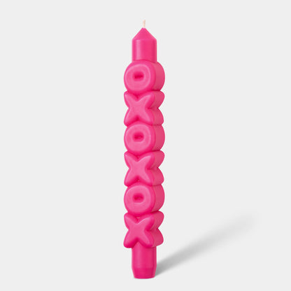 Bougie conique XOXOXO - Fait main - Bougies coniques 3D: Rose