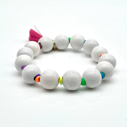 Bracelet NEON X WOOD — bracelet élastique à perles
