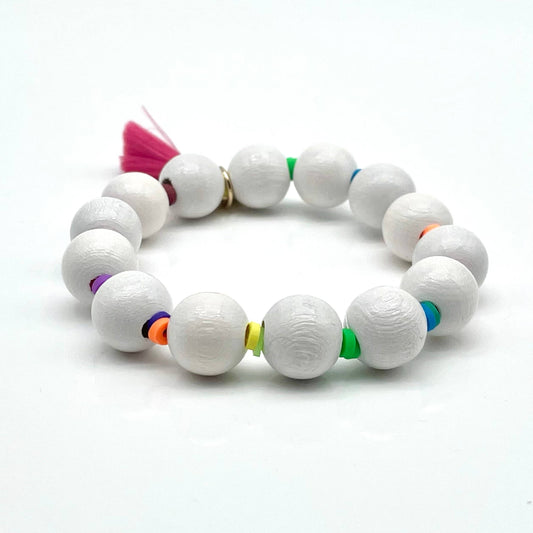 Bracelet NEON X WOOD — bracelet élastique à perles
