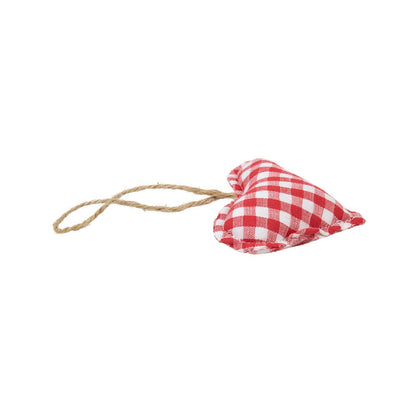 Pendentif cœur en coton rouge 10 cm