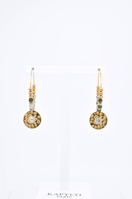 BOUCLES D'OREILLES - BO100118OR: Vert
