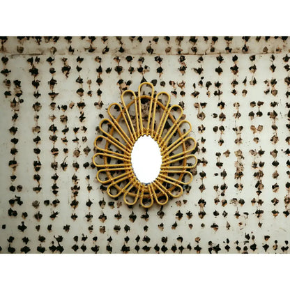 Miroir Vintage Rotin OVALE 33 cm