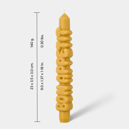 Bougie conique Bon Appétit - Fait main - Bougies coniques 3D: Beige