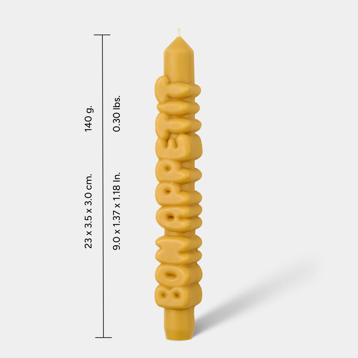 Bougie conique Bon Appétit - Fait main - Bougies coniques 3D: Jaune