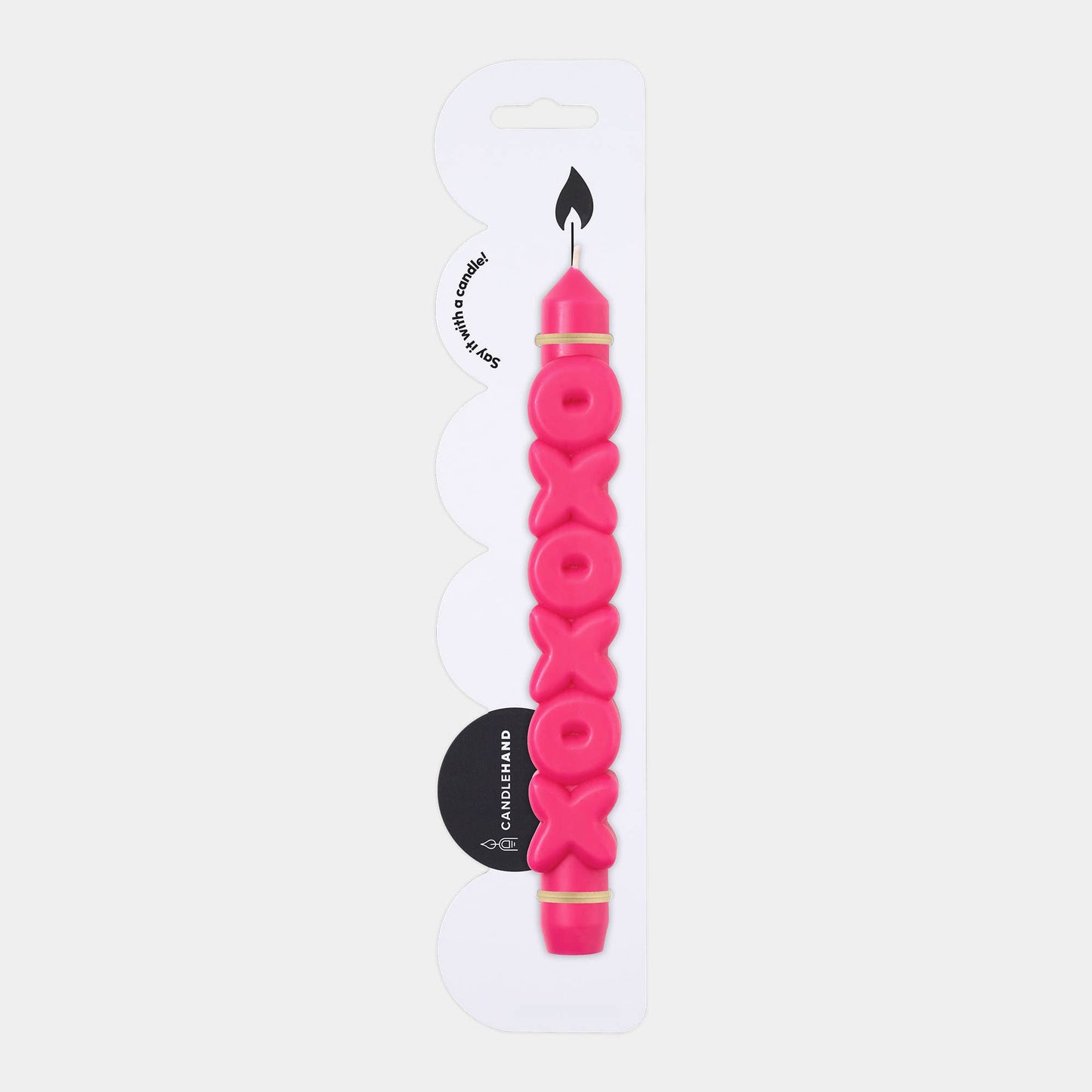 Bougie conique XOXOXO - Fait main - Bougies coniques 3D: Rose