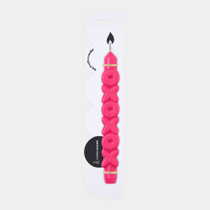 Bougie conique XOXOXO - Fait main - Bougies coniques 3D: Rose