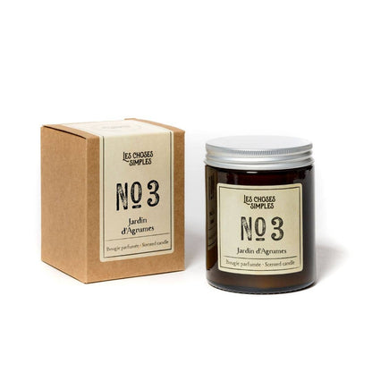 Bougie à la cire de soja parfumée de taille moyenne - Nr3 (agrumes): Bougie + coffret cadeau - Maison Adorée