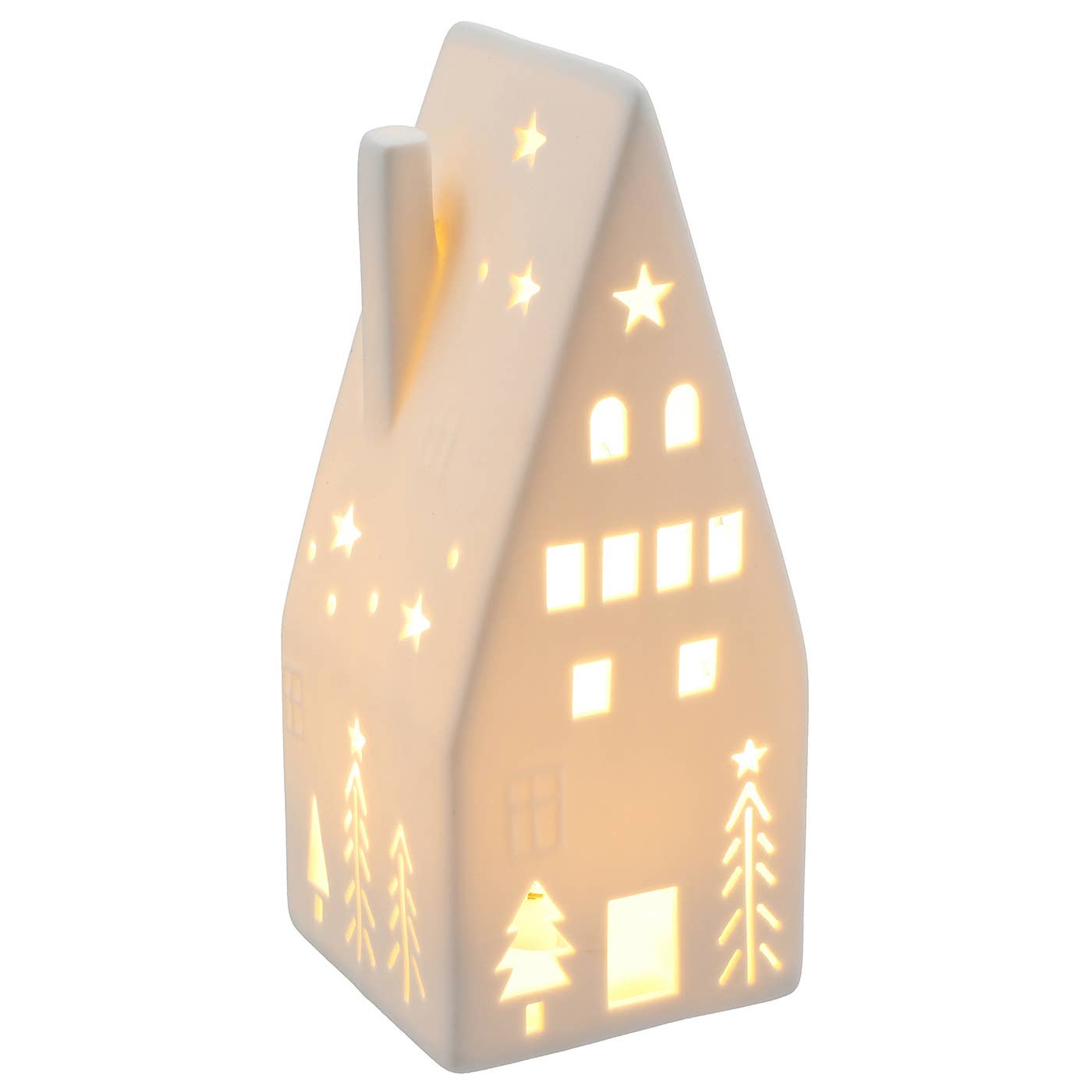 Grande maison LED de Noël blanche