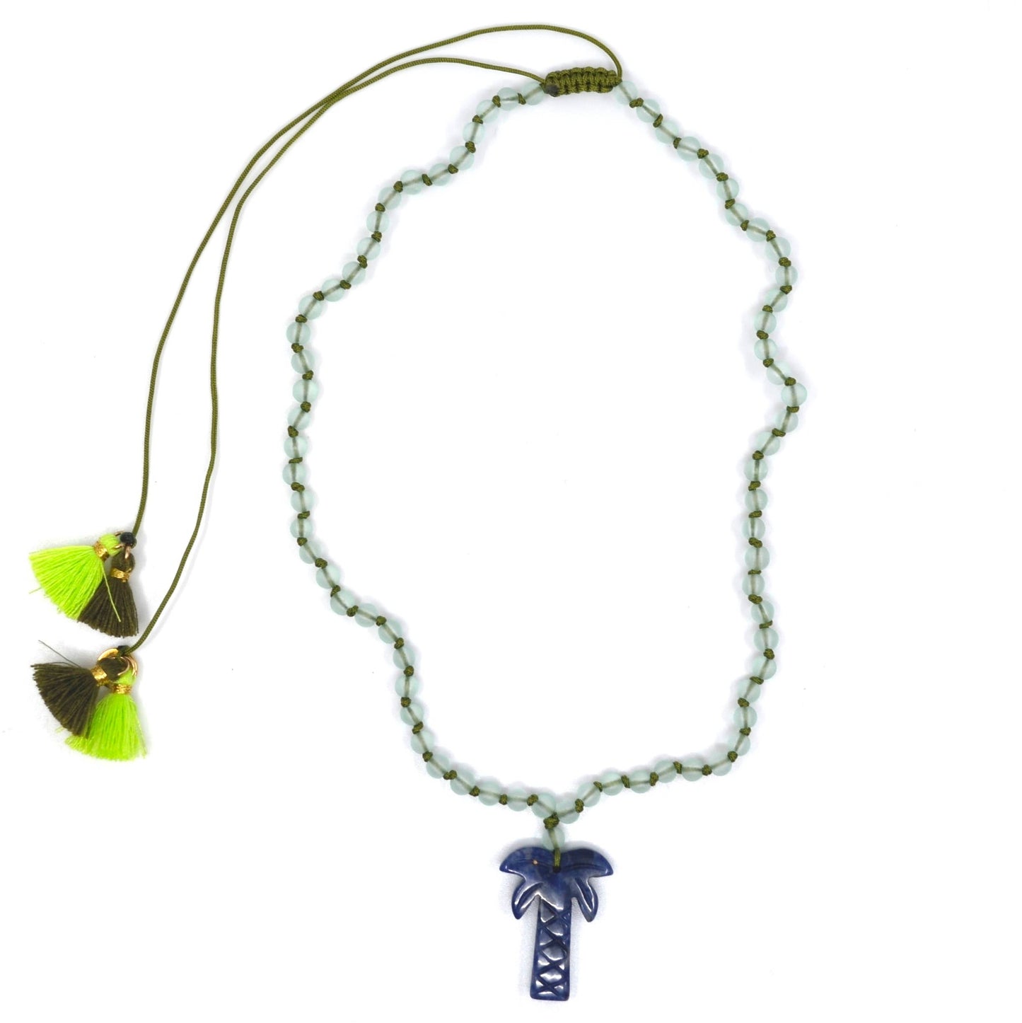 Collier Bert chaîne avec palmier en pierre précieuse