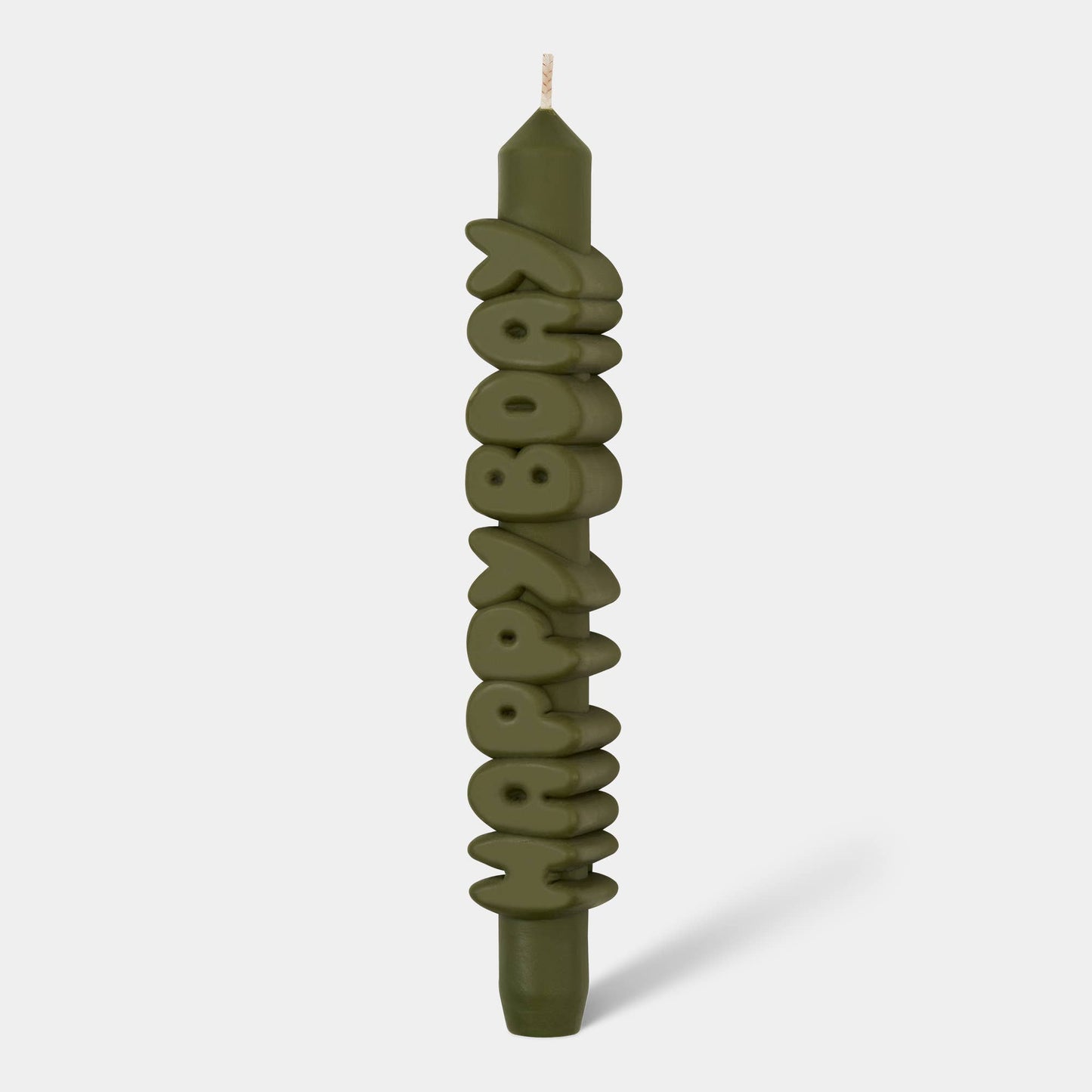 Bougie conique JOYEUX ANNIV - Fait main - Bougies coniques 3D de 9 pouces: Blanc