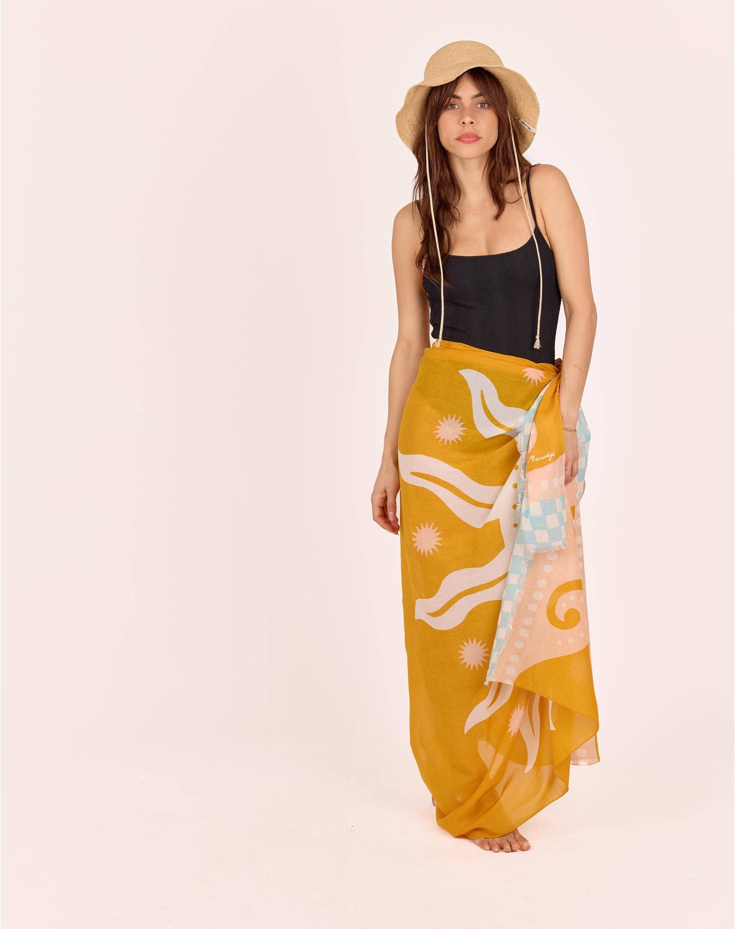 PARÉO COTON OCRE LE SOLEIL
