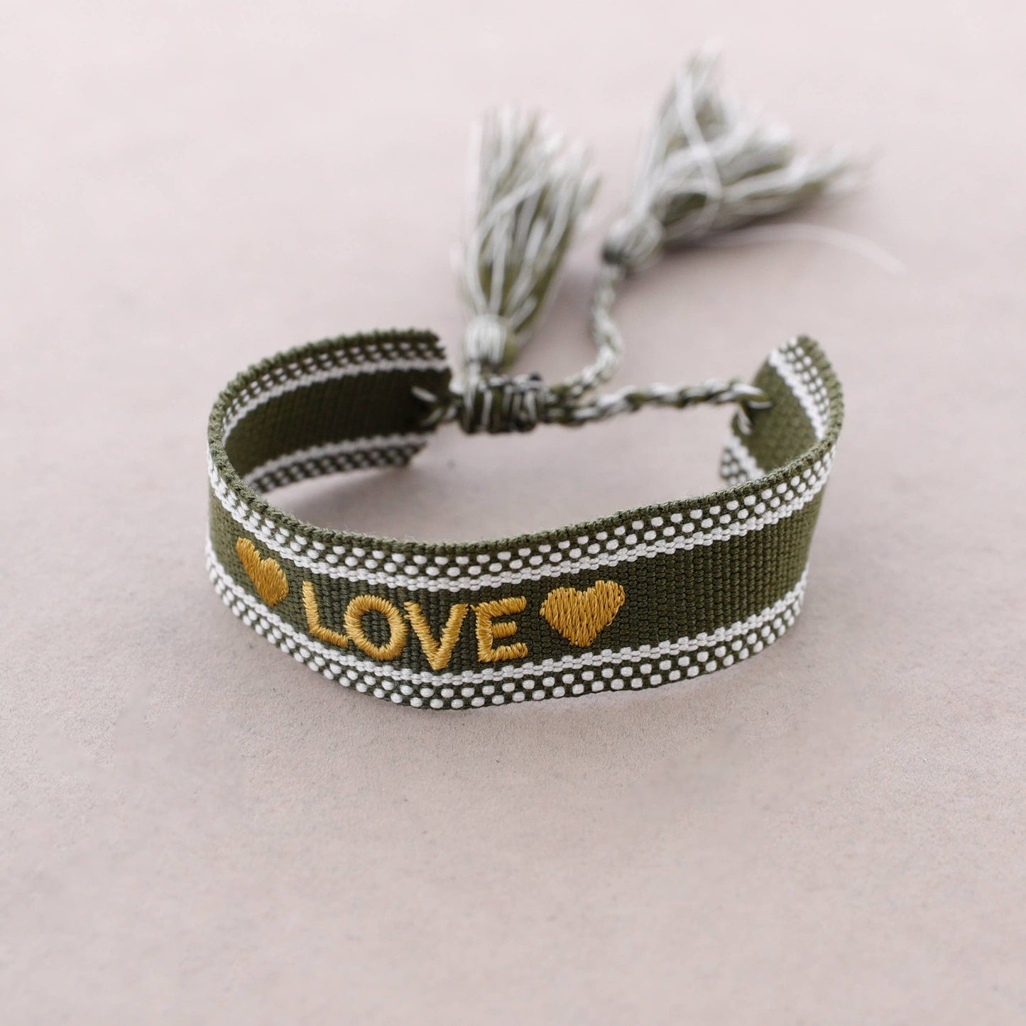 Bracelet Macramé Love: Taupe