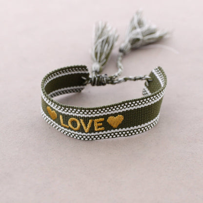 Bracelet Macramé Love: Taupe