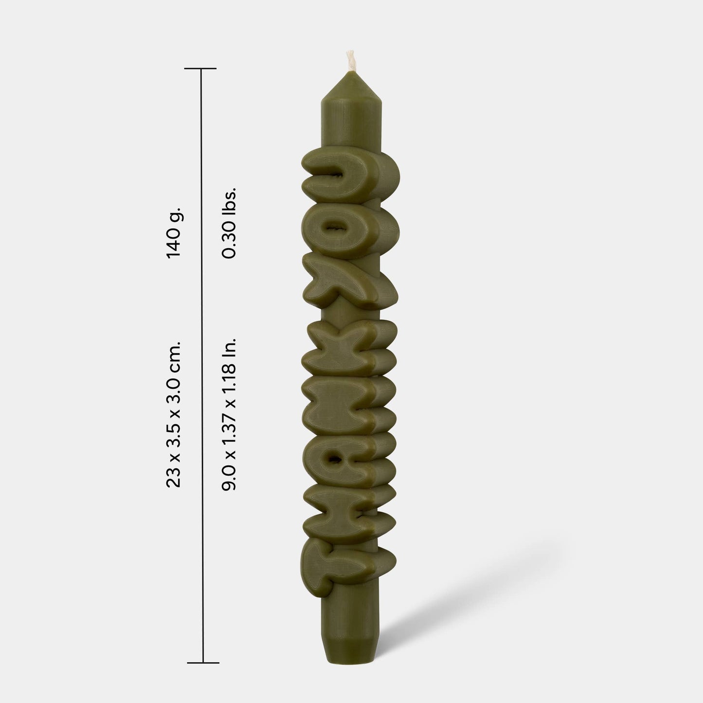 Bougie conique MERCI - Fait main - Bougies coniques 3D de 9 pouces: Rose