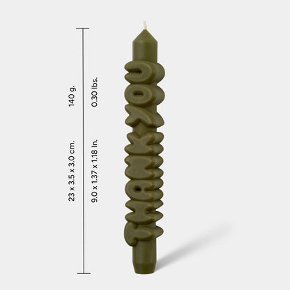 Bougie conique MERCI - Fait main - Bougies coniques 3D de 9 pouces: Rose