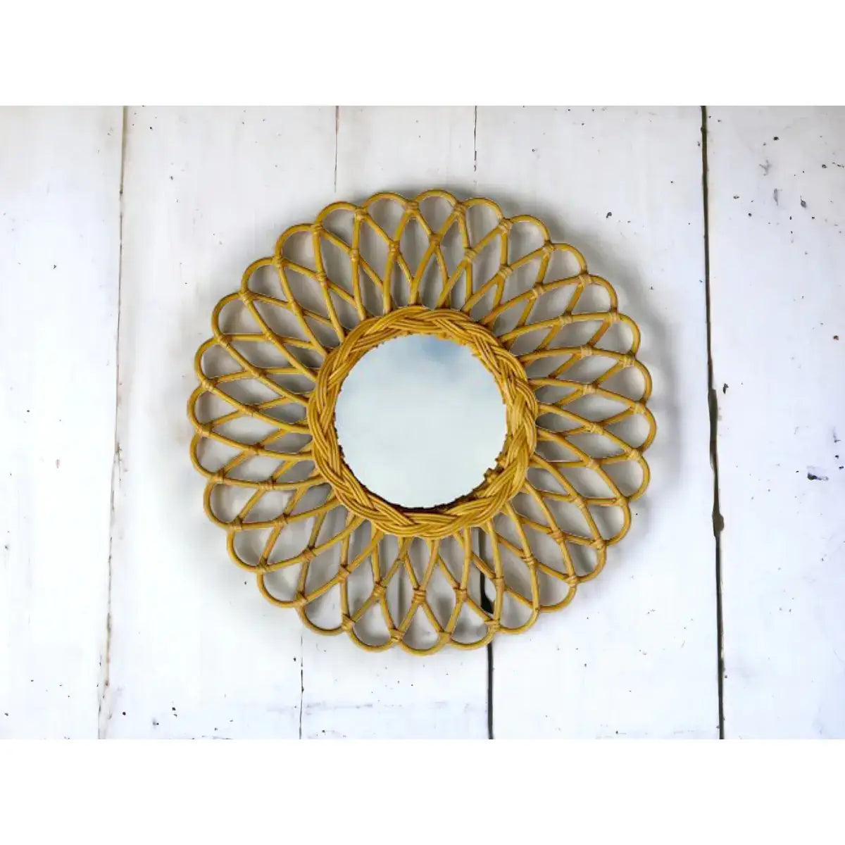 Miroir rond Vintage Rotin ATOM