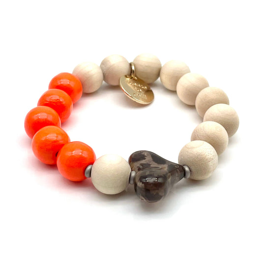 Bracelet NEON X WOOD — bracelet élastique à perles