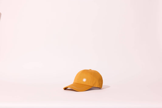 CASQUETTE COTON JAUNE BRODÉ SOLEIL NICA