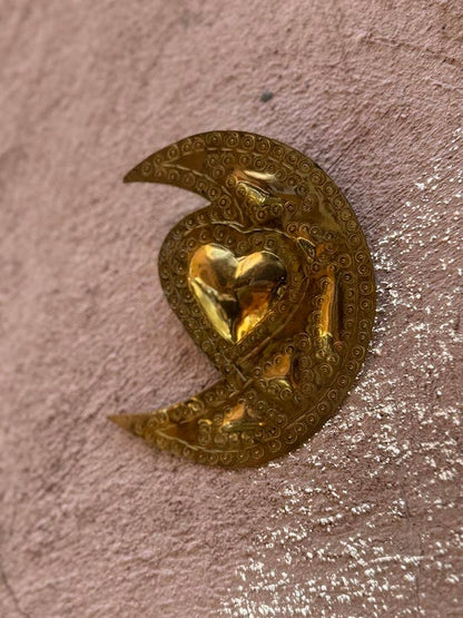 Miroir Chéri Lune taille S, Or, Bronze, lune