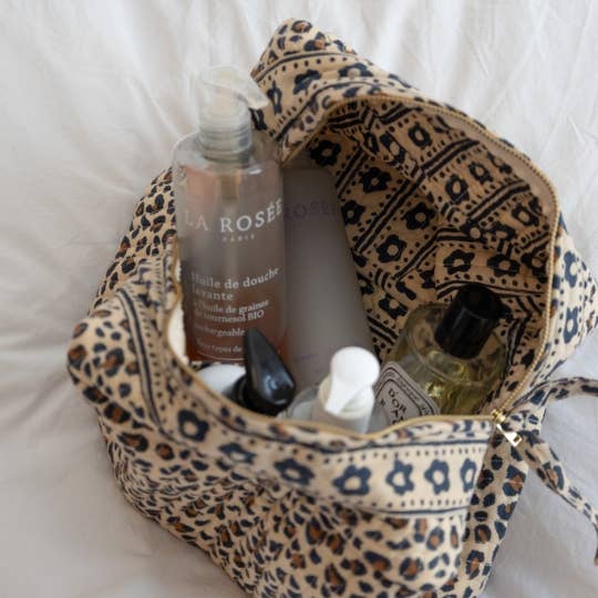 Trousse de toilette - léopard beige