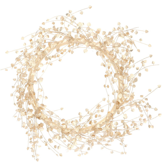 Mini couronne de feuilles, D48 cm, dorée