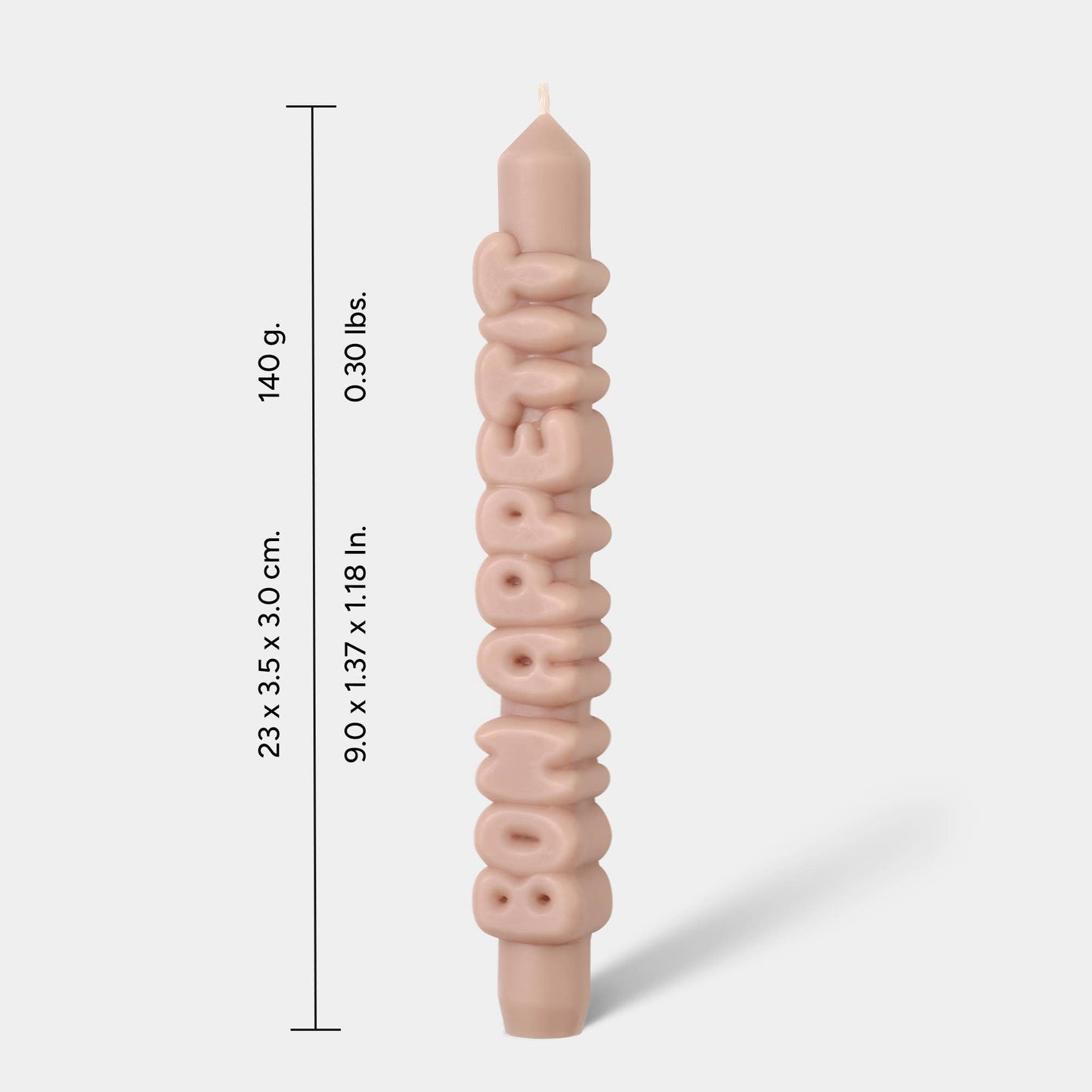 Bougie conique Bon Appétit - Fait main - Bougies coniques 3D: Beige