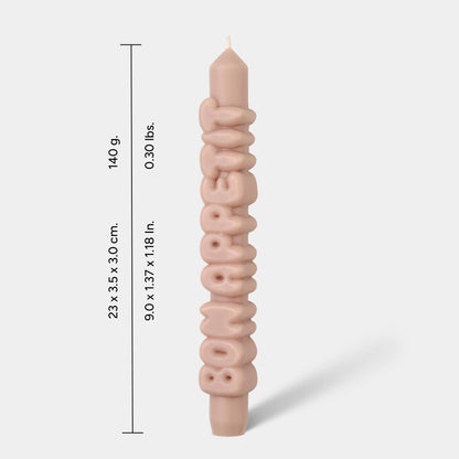 Bougie conique Bon Appétit - Fait main - Bougies coniques 3D: Beige