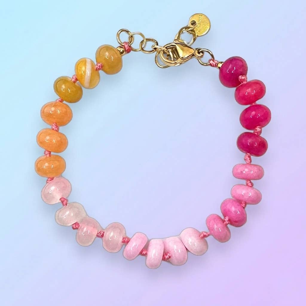 Bracelet perles candy facetées multicolores: Bleu