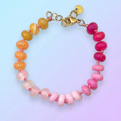 Bracelet perles candy facetées multicolores: Bleu