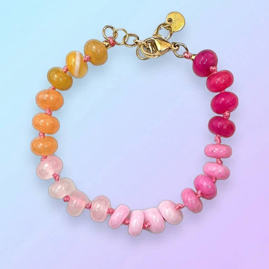 Bracelet perles candy facetées multicolores: Bleu