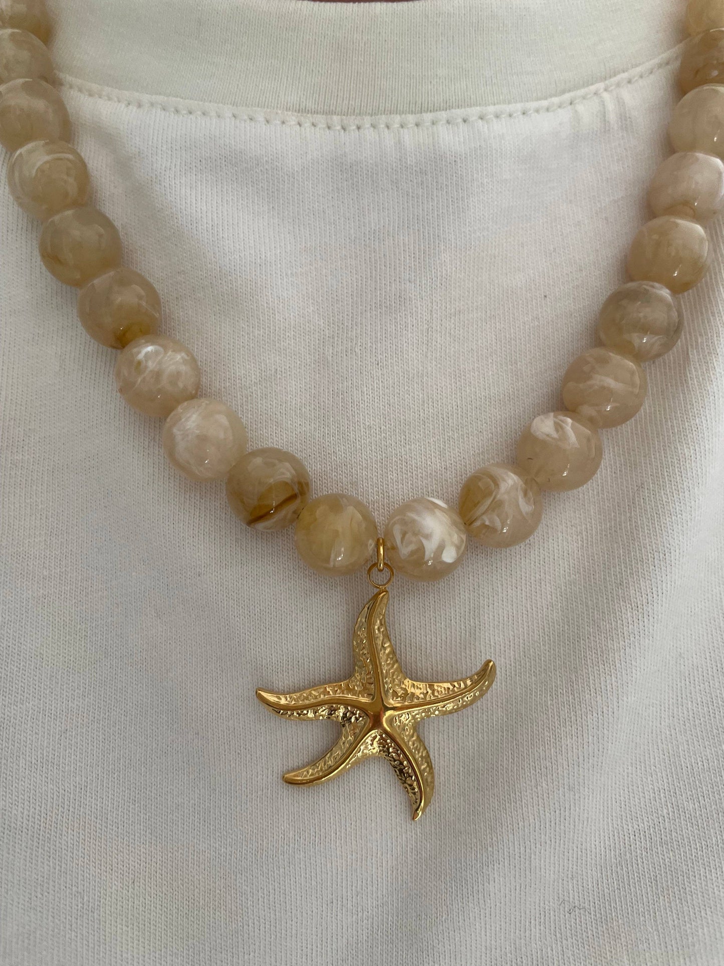 Collier Aventure – 5 variantes-Perles Acryliques Marbrées : Chocolat