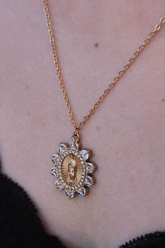 Collier pendentif médaille acier inoxydable: Doré / TU