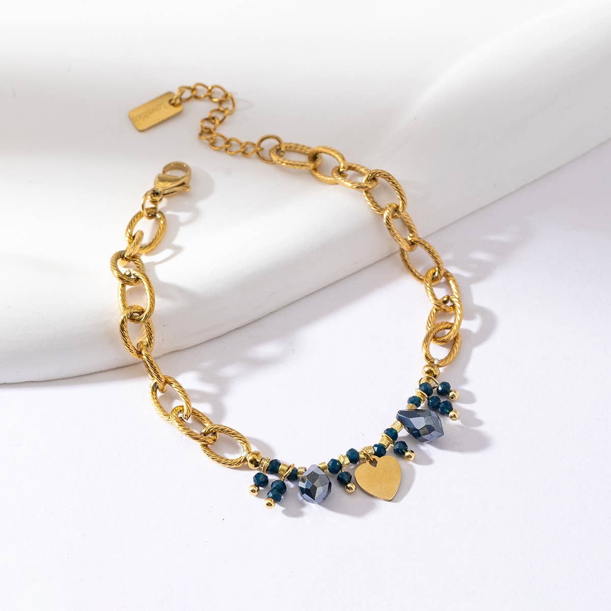 Bracelet chaîne simple étoiles et cristaux - Fabienne: Multicouleur / Tu [1]