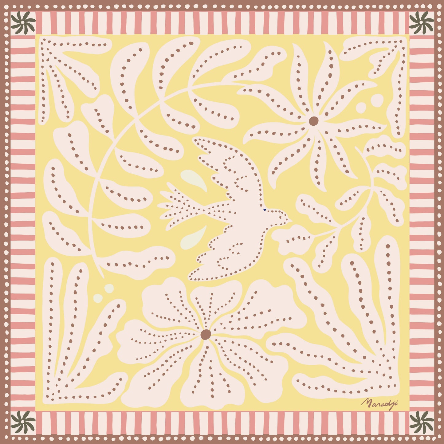 FOULARD COTON JAUNE LIBERTE