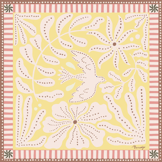 FOULARD COTON JAUNE LIBERTE