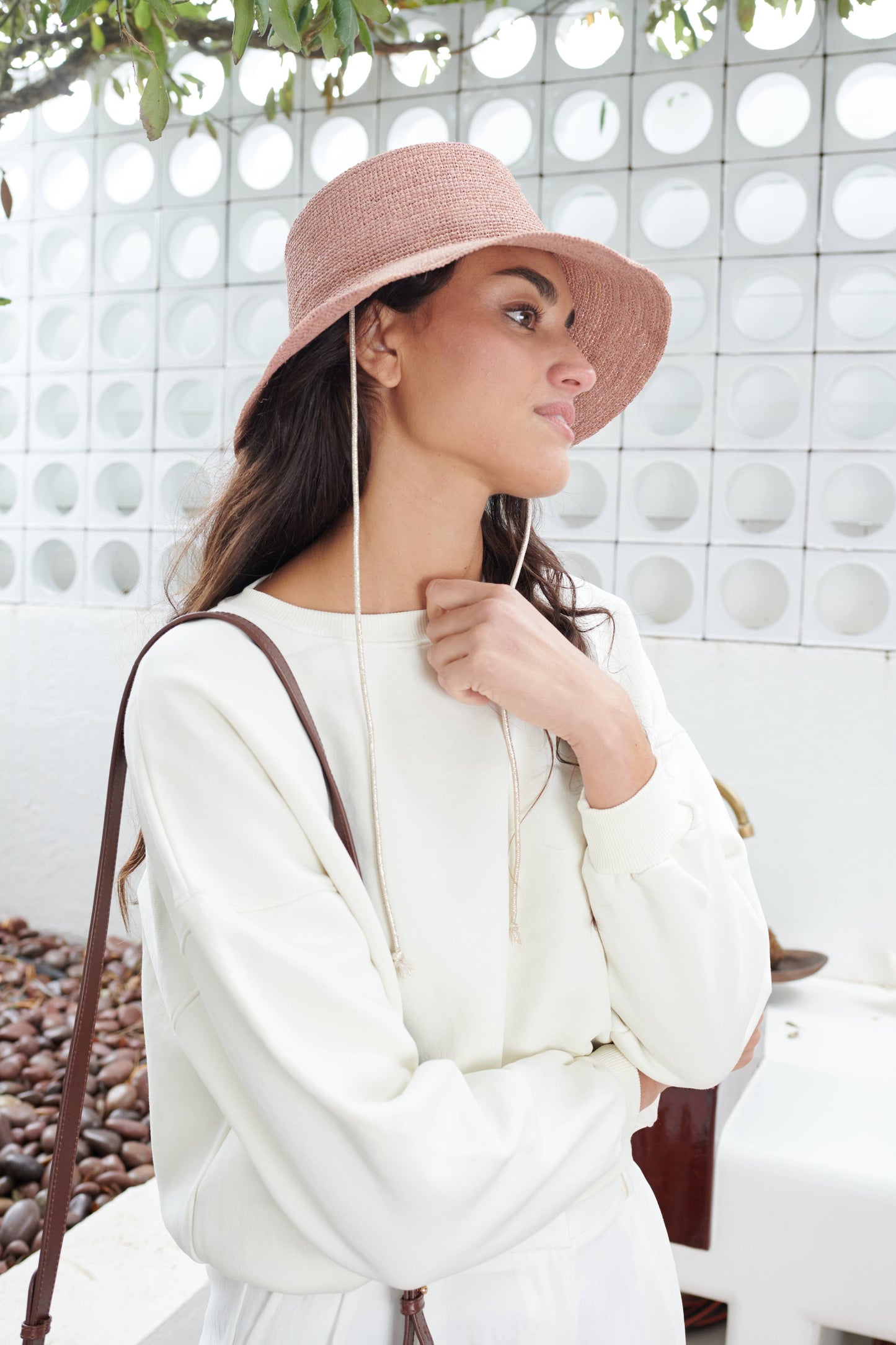CHAPEAU MILOS RAPHIA ROSE